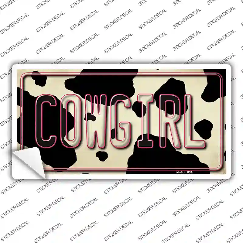 Cowgirl Cow Novelty Sticker Decal