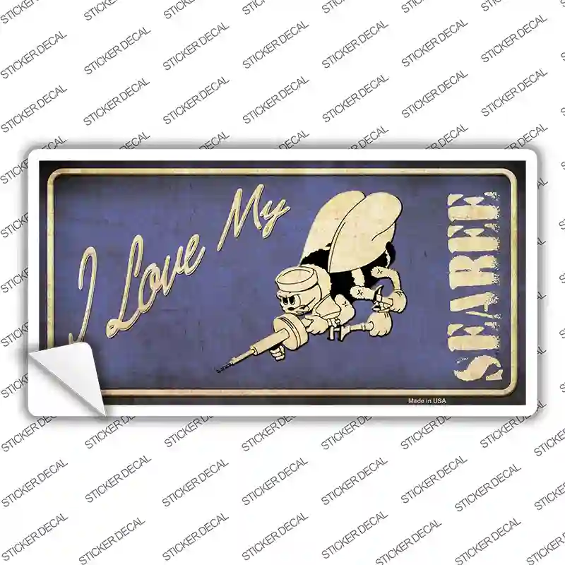 I Love My Seabee Novelty Sticker Decal