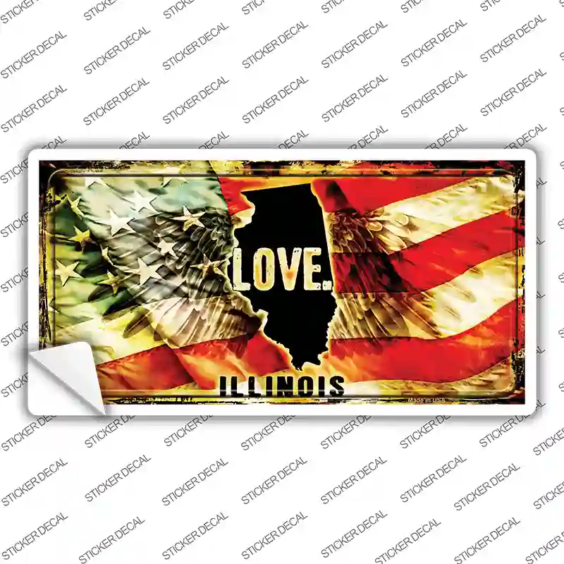 Illinois Love Novelty Sticker Decal