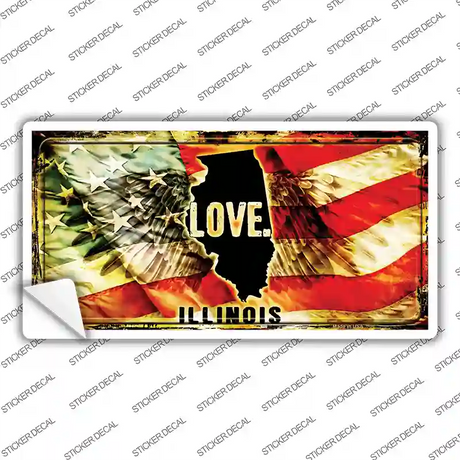 Illinois Love Novelty Sticker Decal