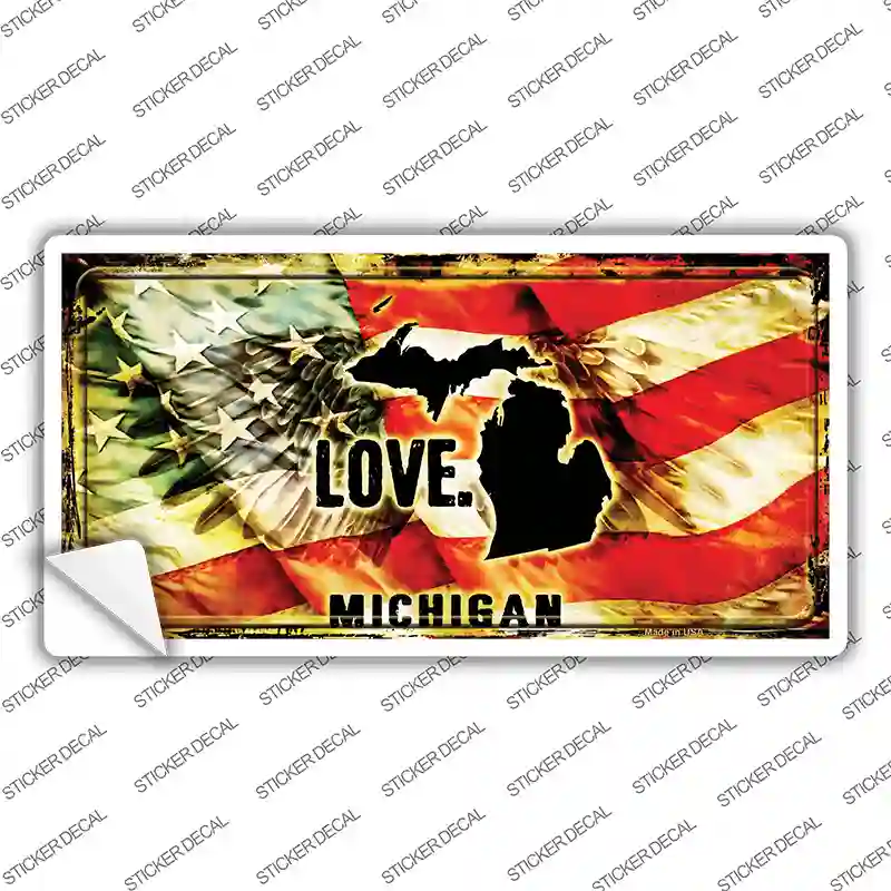 Michigan Love Novelty Sticker Decal