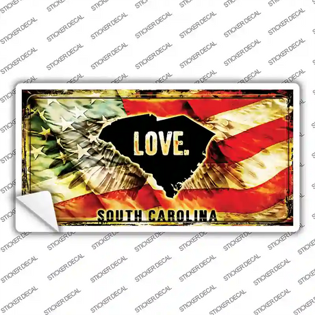 South Carolina Love Novelty Sticker Decal