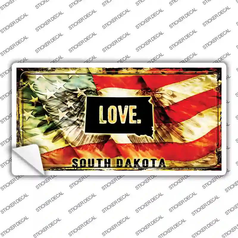 South Dakota Love Novelty Sticker Decal