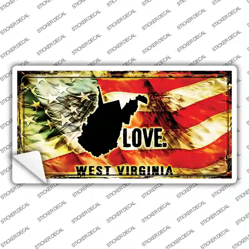 West Virginia Love Novelty Sticker Decal