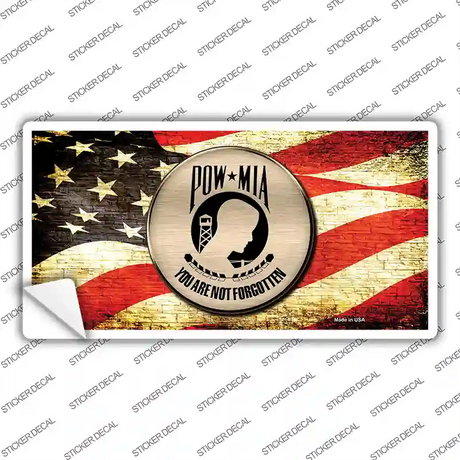 POW MIA With USA Flag Novelty Sticker Decal