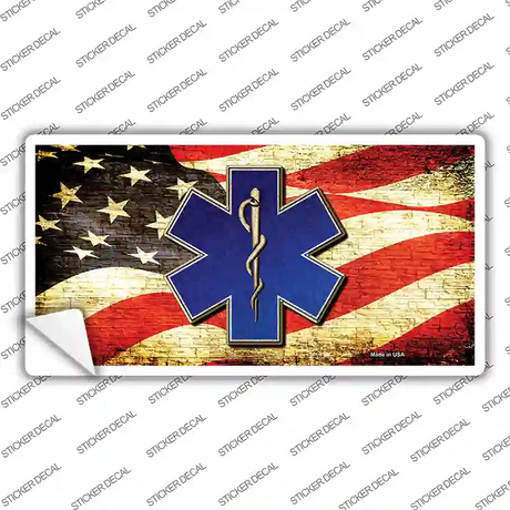 EMT Logo With USA Flag Novelty Sticker Decal