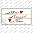 Live, Laugh, Love Novelty Sticker Decal