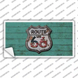Route 66 Rusty On Wood Novelty Sticker Decal