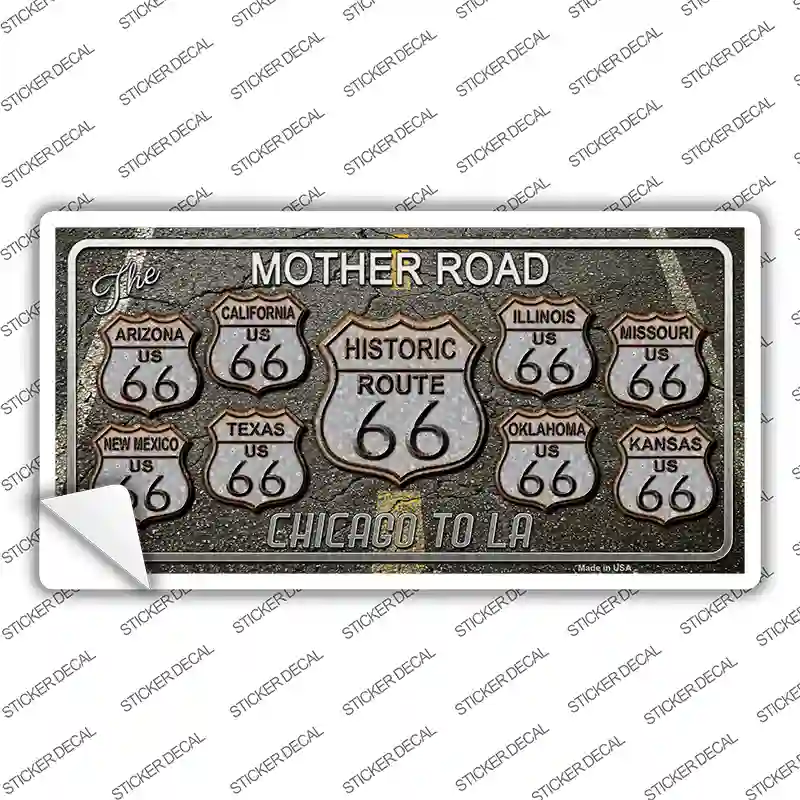 Route 66 Black Top Novelty Sticker Decal