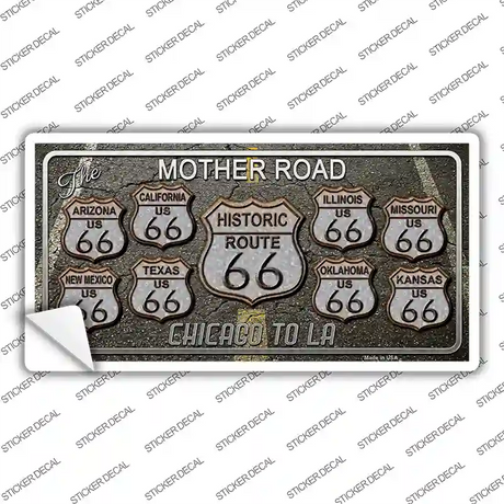 Route 66 Black Top Novelty Sticker Decal