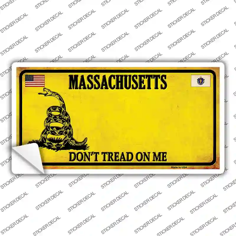 Massachusetts Dont Tread On Me Novelty Sticker Decal