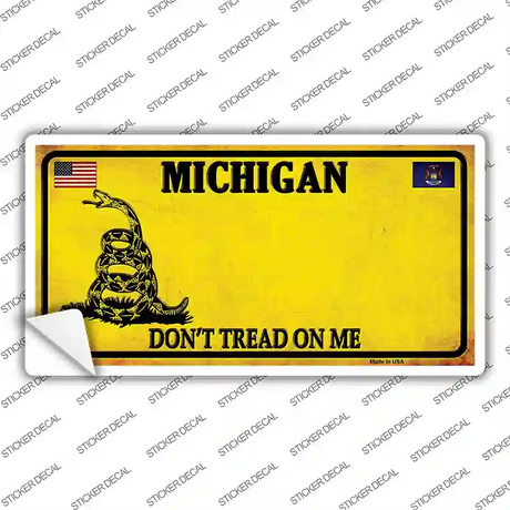 Michigan Dont Tread On Me Novelty Sticker Decal