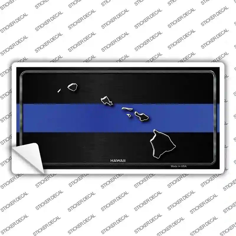 Hawaii Thin Blue Line Novelty Sticker Decal