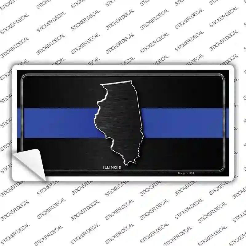 Illinois Thin Blue Line Novelty Sticker Decal