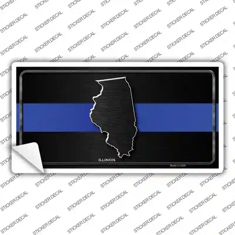 Illinois Thin Blue Line Novelty Sticker Decal
