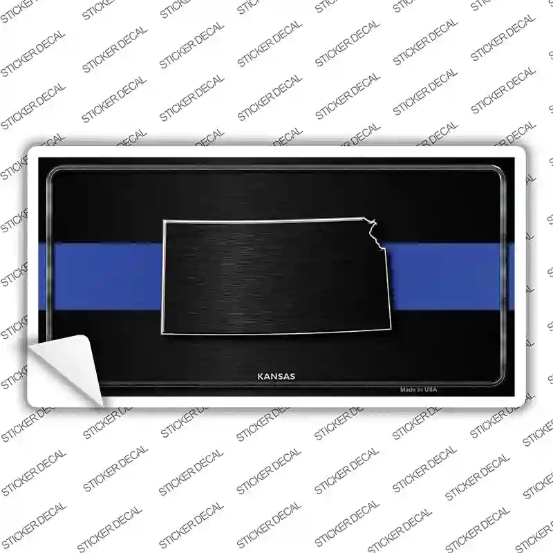 Kansas Thin Blue Line Novelty Sticker Decal