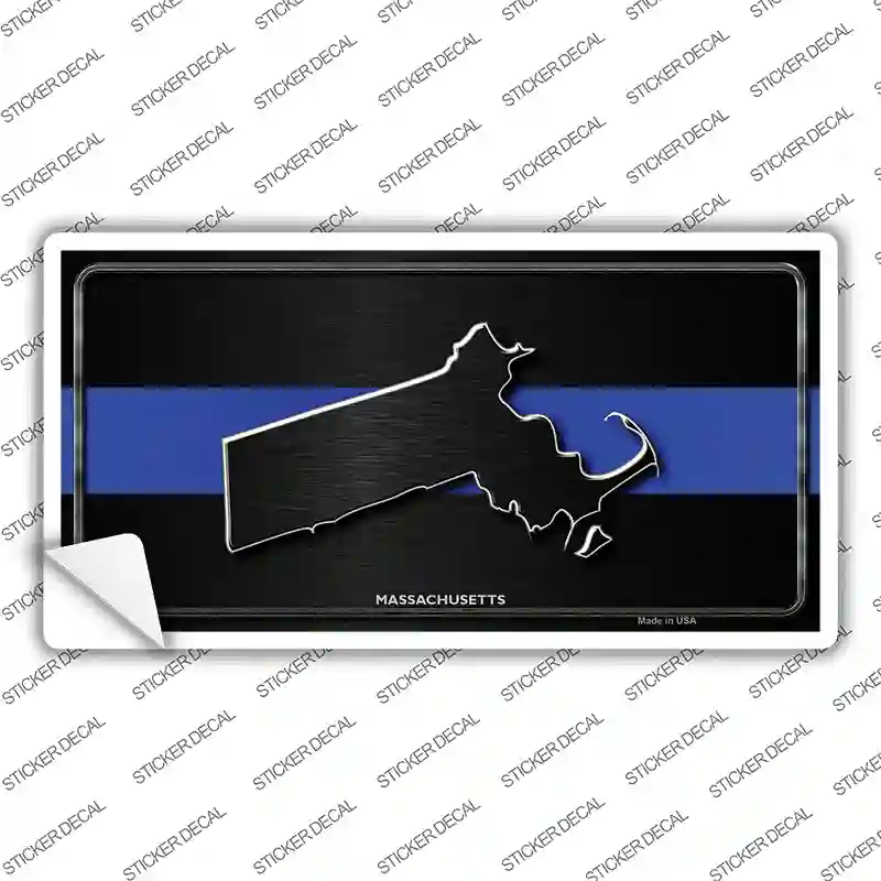 Massachusetts Thin Blue Line Novelty Sticker Decal