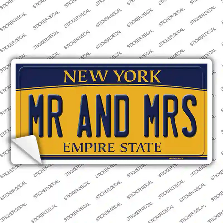 Mr and Mrs New York Novelty Sticker Decal