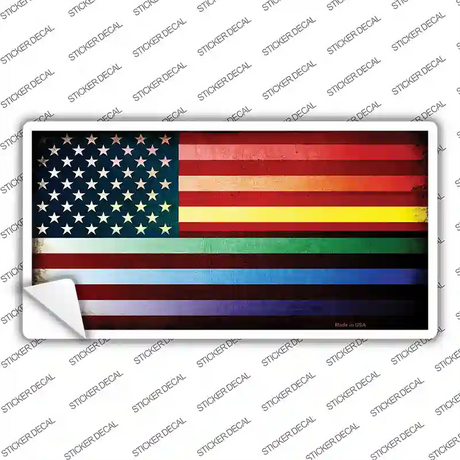 American Flag Rainbow Novelty Sticker Decal