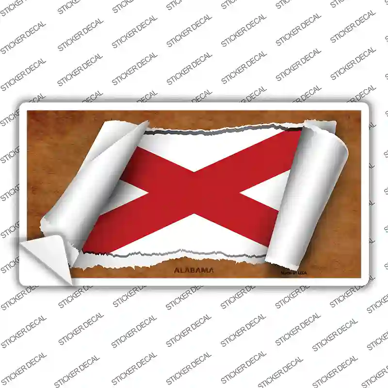 Alabama Flag Scroll Novelty Sticker Decal