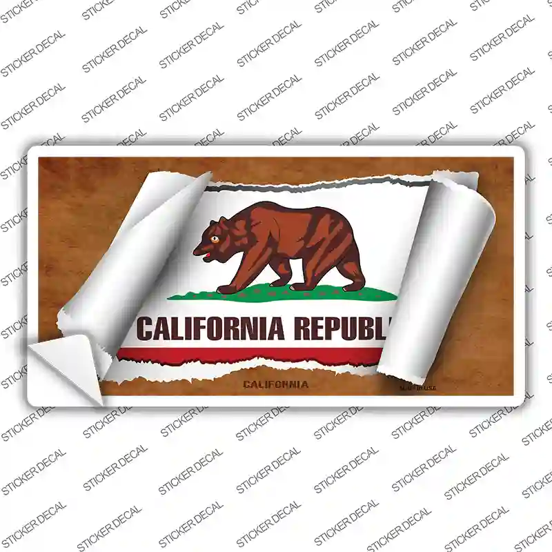 California Flag Scroll Novelty Sticker Decal