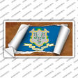 Connecticut Flag Scroll Novelty Sticker Decal
