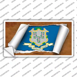 Connecticut Flag Scroll Novelty Sticker Decal