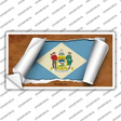 Delaware Flag Scroll Novelty Sticker Decal