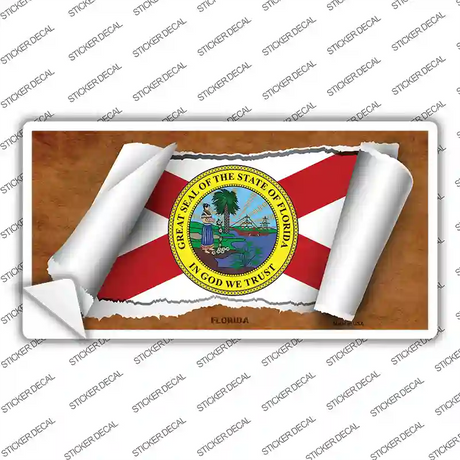Florida Flag Scroll Novelty Sticker Decal