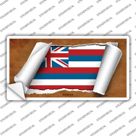 Hawaii Flag Scroll Novelty Sticker Decal
