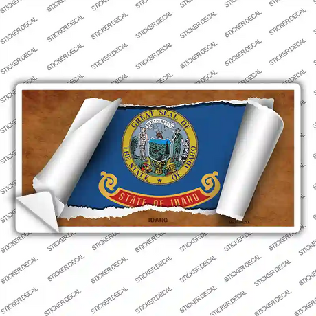 Idaho Flag Scroll Novelty Sticker Decal