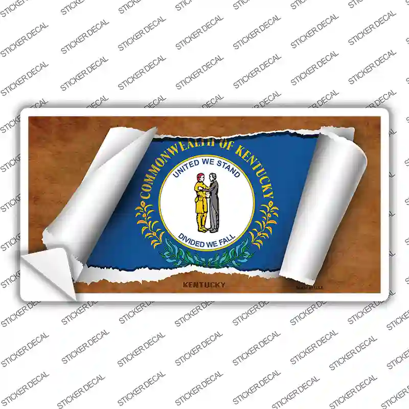 Kentucky Flag Scroll Novelty Sticker Decal