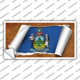Maine Flag Scroll Novelty Sticker Decal
