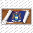 Michigan Flag Scroll Novelty Sticker Decal