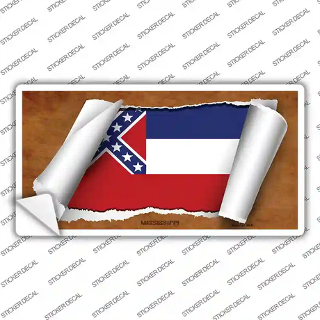 Mississippi Flag Scroll Novelty Sticker Decal