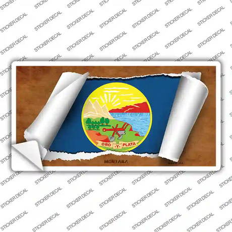 Montana Flag Scroll Novelty Sticker Decal