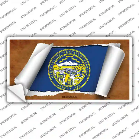 Nebraska Flag Scroll Novelty Sticker Decal