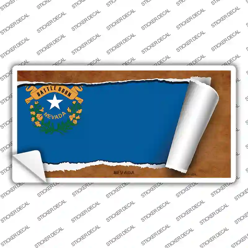 Nevada Flag Scroll Novelty Sticker Decal