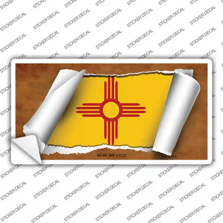 New Mexico Flag Scroll Novelty Sticker Decal