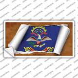 North Dakota Flag Scroll Novelty Sticker Decal