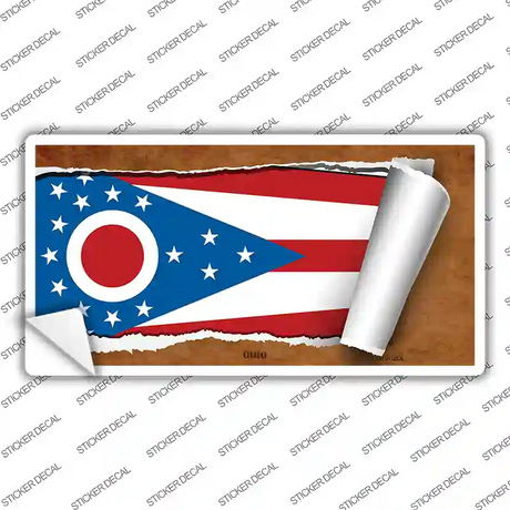 Ohio Flag Scroll Novelty Sticker Decal