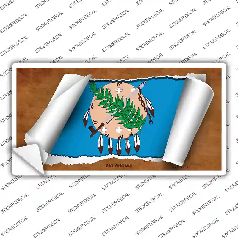 Oklahoma Flag Scroll Novelty Sticker Decal