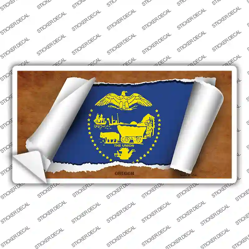 Oregon Flag Scroll Novelty Sticker Decal
