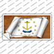 Rhode Island Flag Scroll Novelty Sticker Decal