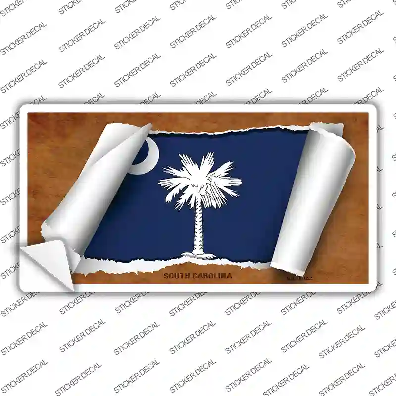 South Carolina Flag Scroll Novelty Sticker Decal