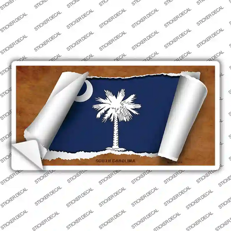 South Carolina Flag Scroll Novelty Sticker Decal