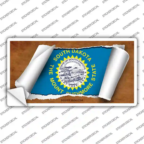 South Dakota Flag Scroll Novelty Sticker Decal