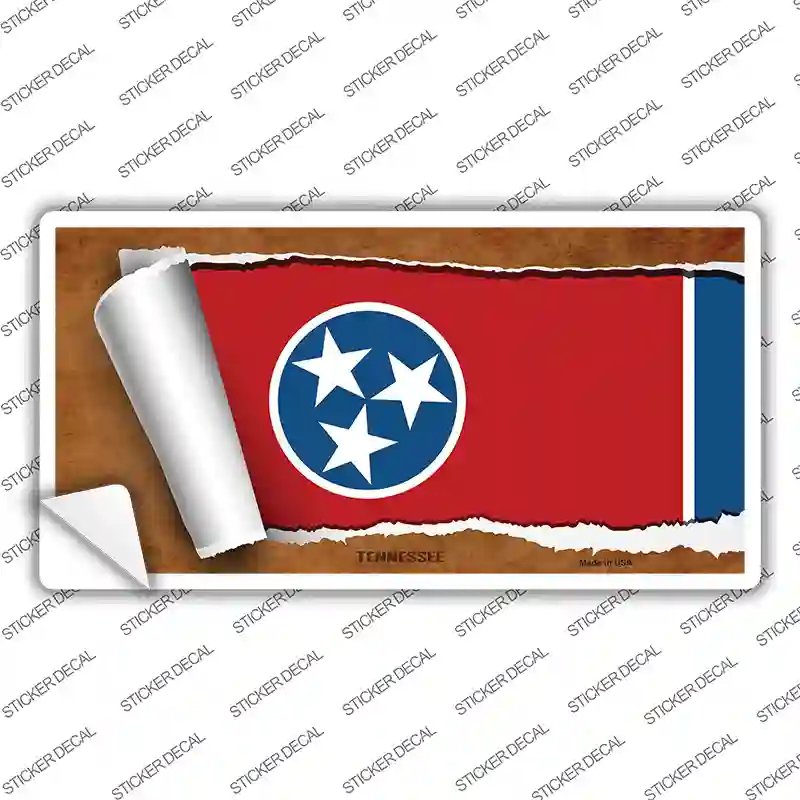 Tennessee Flag Scroll Novelty Sticker Decal