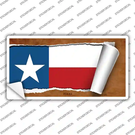 Texas Flag Scroll Novelty Sticker Decal