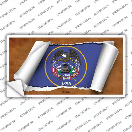 Utah Flag Scroll Novelty Sticker Decal